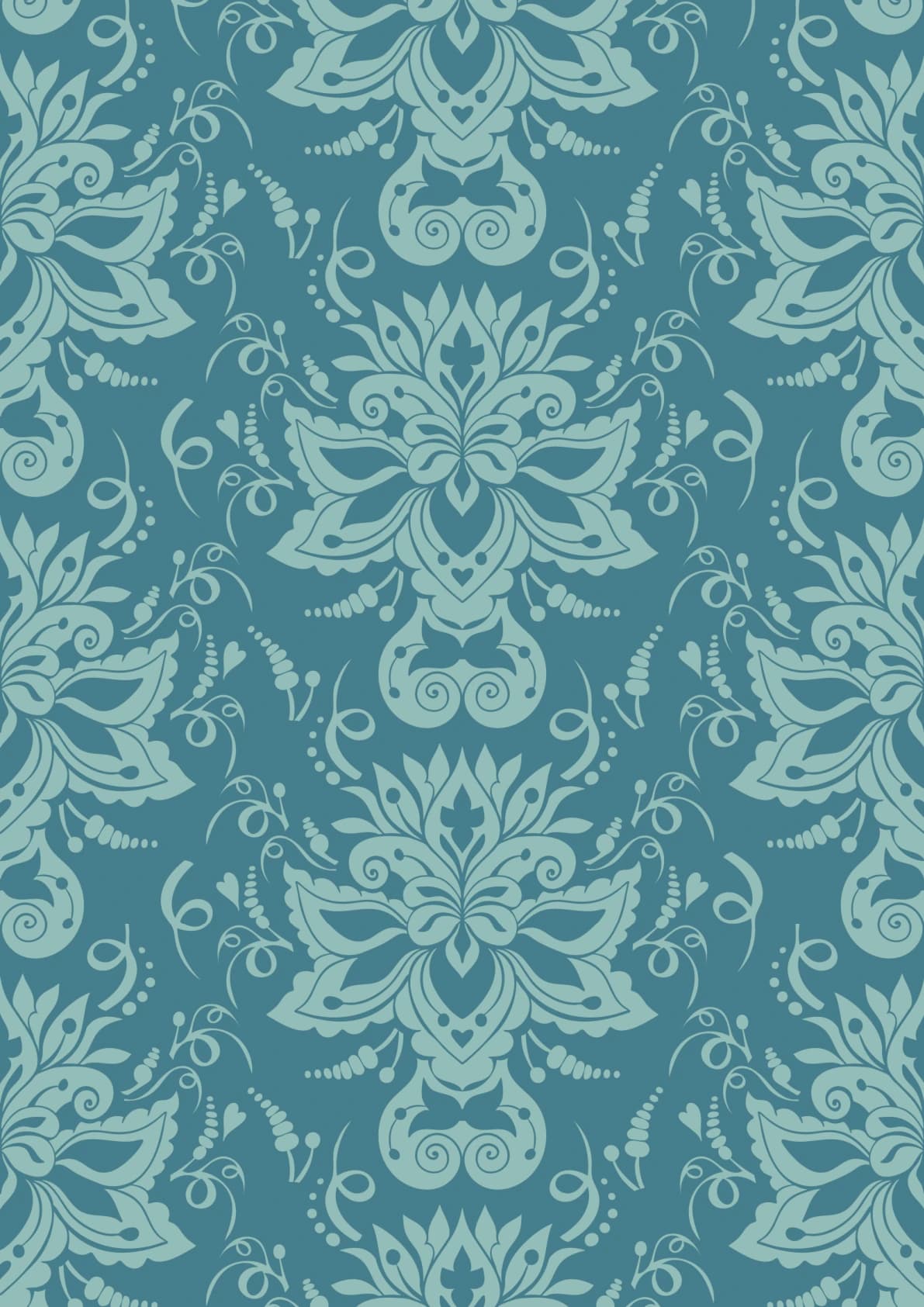 Vintage Teal Damask